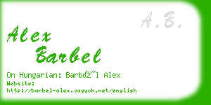 alex barbel business card